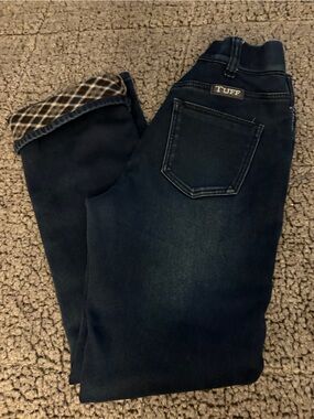 Cowgirl Tuff Flannel Lined Dark Blue Denim Jeans